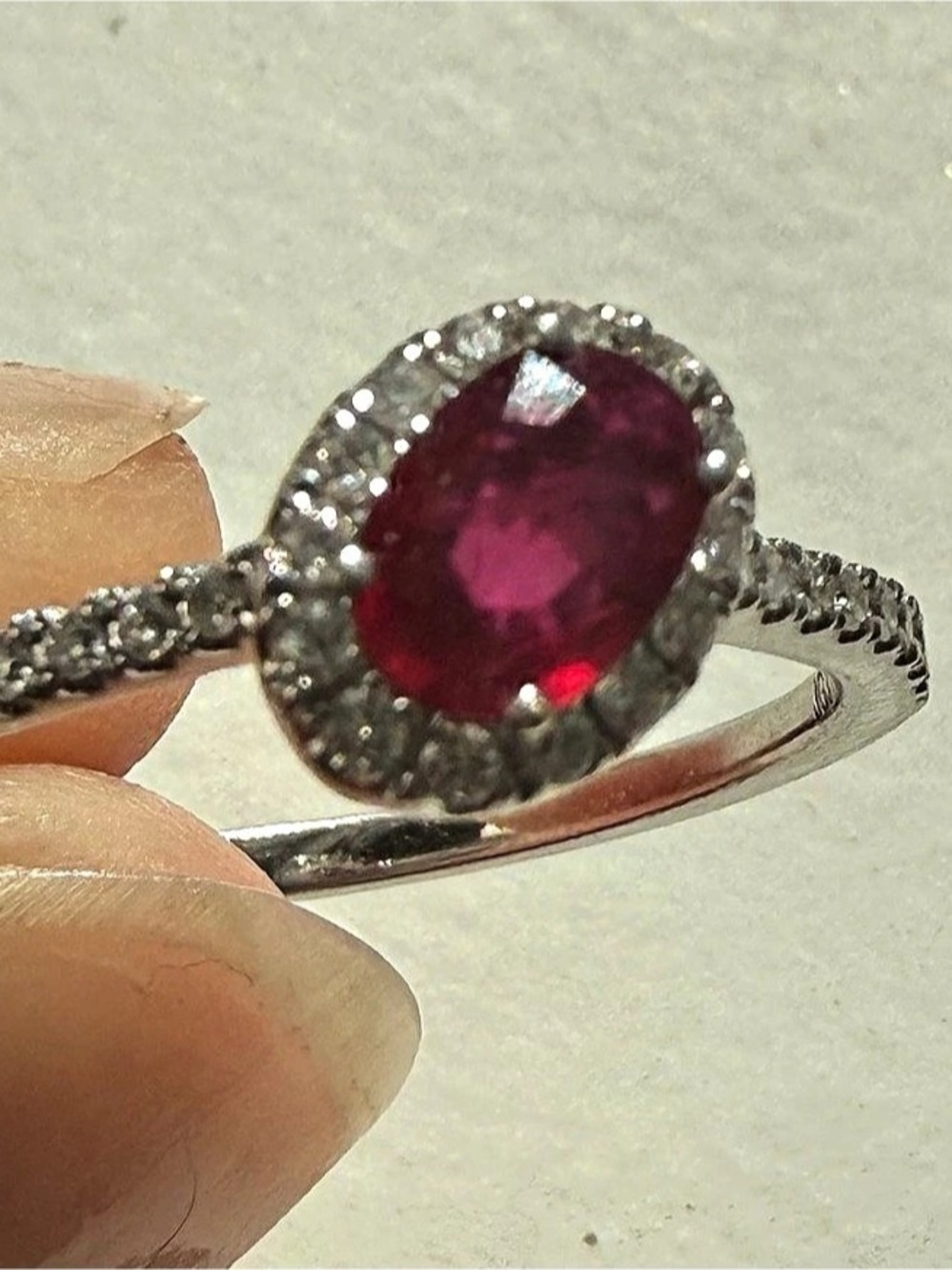 .5 Carat Natural Ruby and Natural Diamond Ring - Like New